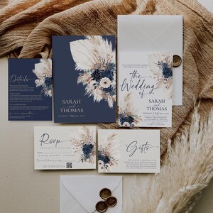 Navy Gold Wedding Invitation Card Template Amy Design Templates