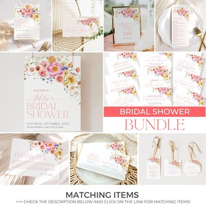 Bright Floral Food Labels Template, Floral printed place cards, Colorful Flowers Place card printable, food label Editable template B066