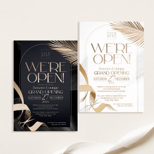 Grand Opening Flyer Template, Grand Opening Invitation, Business invitation, Launch Party invitation, We&#39;re open Invite C044