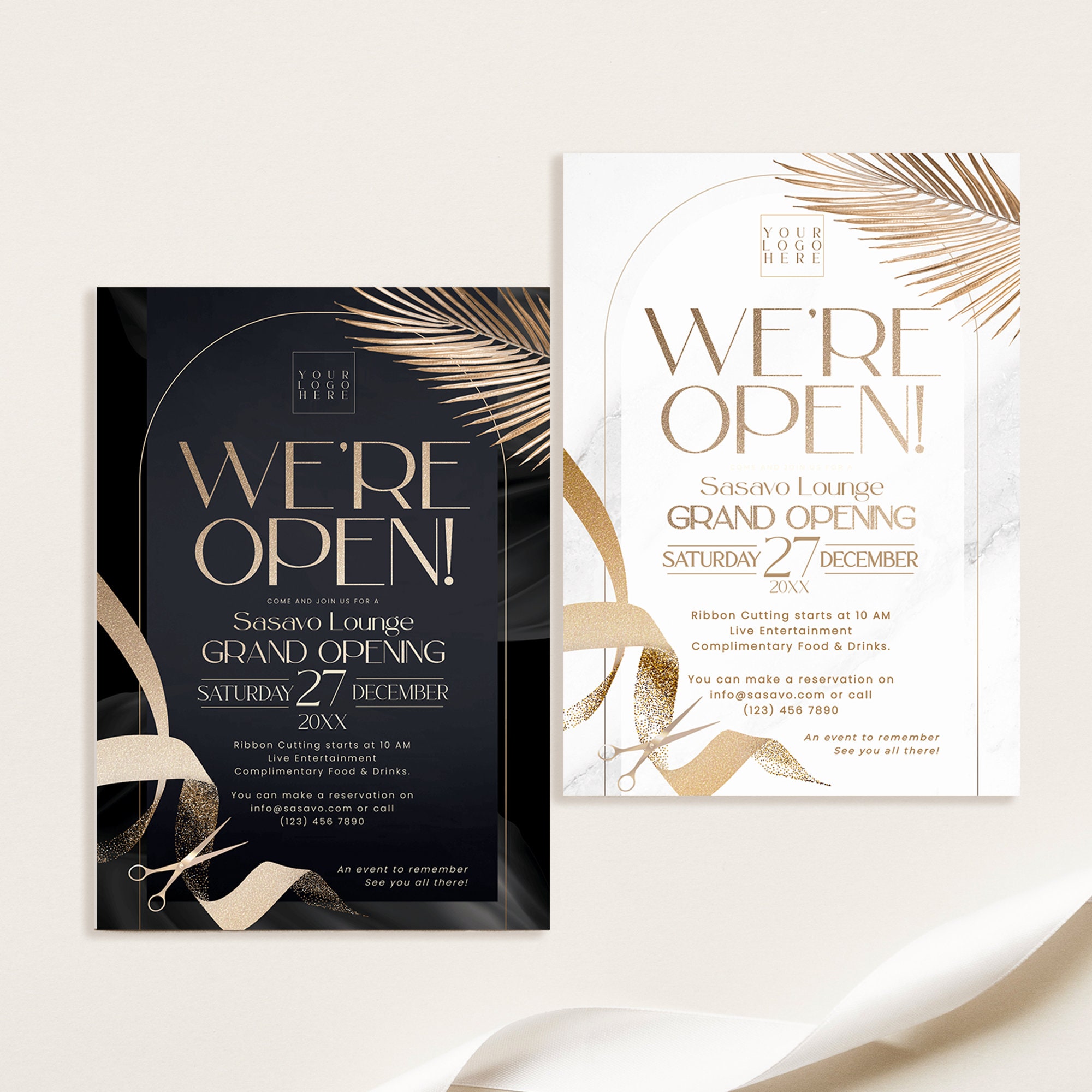 Grand Opening Flyer Template, Grand Opening Invitation, Business invitation, Launch Party invitation, We're open Invite C044