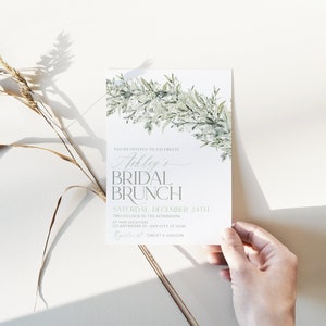 Greenery Bridal Brunch Invitation: Eucalyptus Leaves (Digital Download) image 3