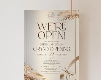 Editable Grand Opening Sign: Launch Party Banner Template (Digital Download) C048