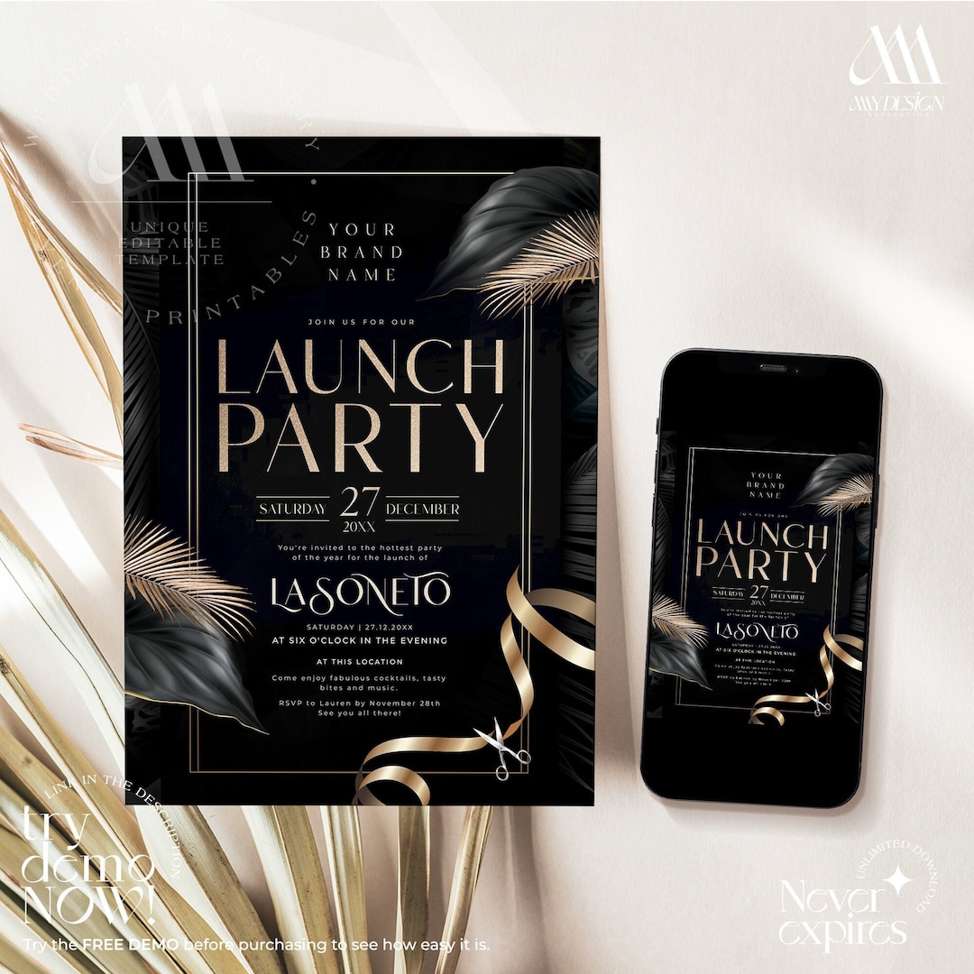 Launch Party Invitation Template Grand Opening Digital - Etsy
