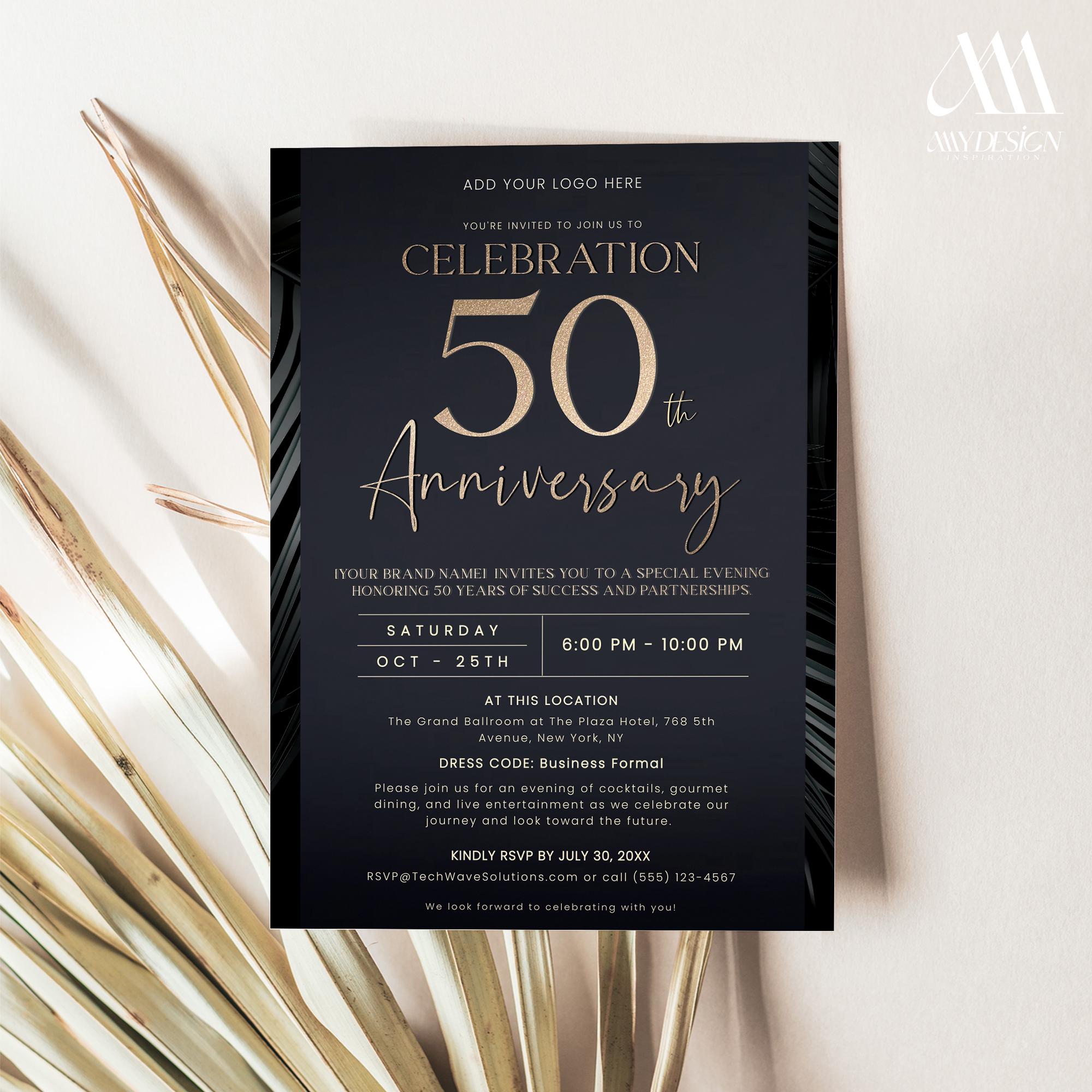 Company anniversary invitation - Etsy México, image size:2000x2000
