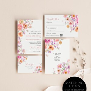 Bright Colorful Flowers Envelope Liner Template, Floral Wedding Envelope Liners Printable, Euro Flap, Square Flap, Digital Instant Download