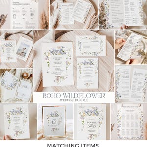 Wildflower Wedding Invitations Templat Bundle Matching Items
