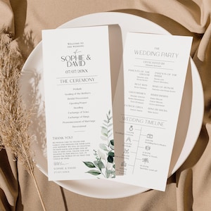 Catholic Wedding Program Template, Ceremony Programs Template, Modern Wedding Program Template Download D001