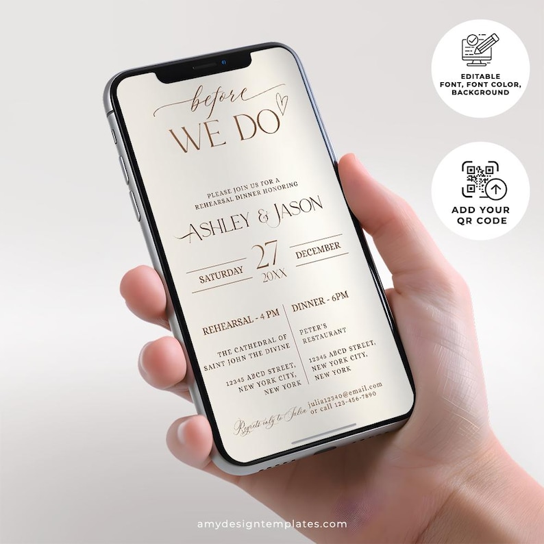 Wedding Rehearsal Dinner Invitation Template, Minimalist Rehearsal Dinner Invite, Before We Do Rehearsal Dinner Electronic Template