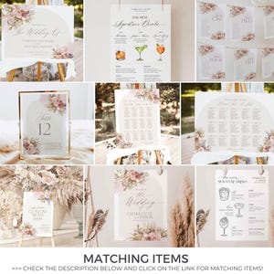 Boho Wedding Thank You Note: Pink Floral Table Setting (Printable) D016 image 10