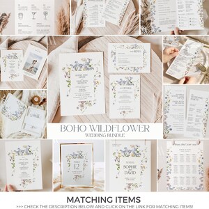 Wildflower Wedding Itinerary Template, Wedding Weekend Itinerary Template, Welcome Bag Template D002 image 8