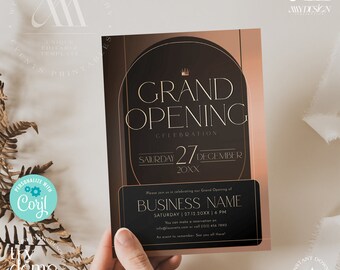 Grand Opening Invitation editable template, corporate invitation, Modern Business Invitation printable, Launch Party Event template C001