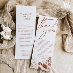 Terracotta Wedding Thank You Place Card: Boho Table Note