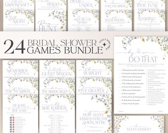 Wildflower Bridal Shower Games Bundle: Printable Template B034