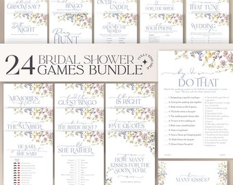 Wildflower Bridal Shower Games Bundle: Editable Printable (Digital Download) B031