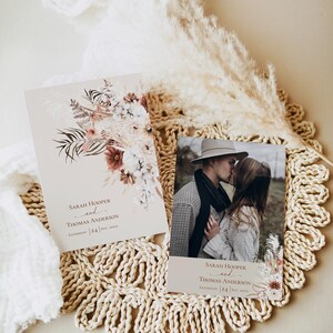 Boho Wedding Invitation Suite Template, Terracotta Wedding Invite QR Code, Elegant Fall Wedding Set Template, Bohemian Rust Terracotta E071