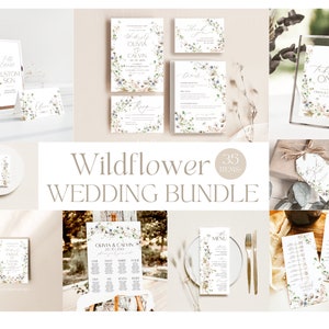 Wildflower Wedding Bundle Template, Botanical Wedding Bundle Template, Wildflower Wedding Template, Wedding Bundle Template  #211