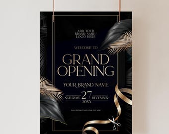 Grand Opening Sign Template: Editable Banner Poster (Digital Download) C004