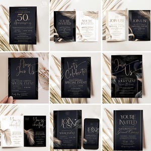 Corporate event and anniversary invitation bundle with editable designs, perfect for professional celebrations and business gatherings.