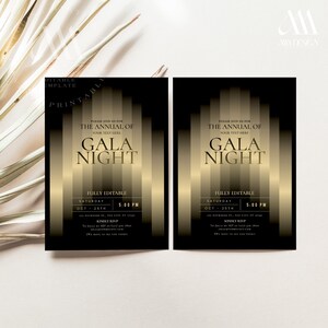 Editable Gala Invitation Template: Corporate Party, Dinner Party ...
