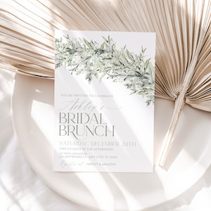 Greenery Bridal Brunch Invitation: Eucalyptus Leaves (Digital Download) image 1