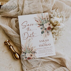 Rust Boho Save the Date Template: Photo Card