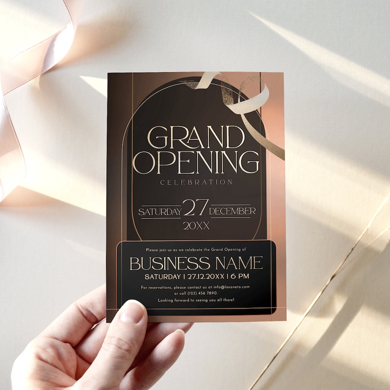 Grand Opening Invitation editable template, corporate invitation, Modern Business Invitation printable, Launch Party Event template