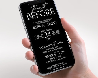 Minimalist Rehearsal Dinner Invitation: Editable Evite Template (Digital Download)
