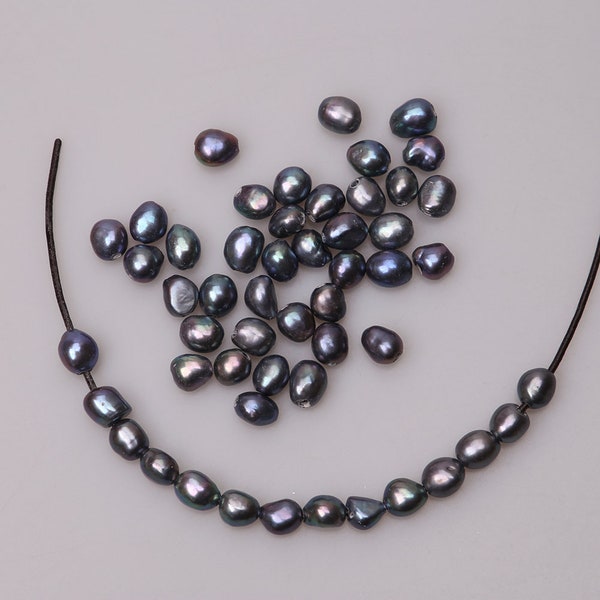 Large hole pearls,10 mm Peacock Blue baroque pearls,freshwater irregular nugget pearls,big hole pearls,Dyed Black Pearls,Freshwater Pearls