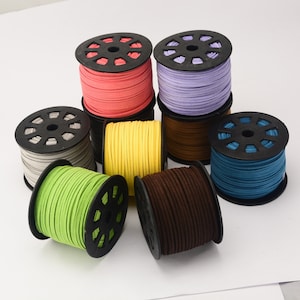 2.6MM100 yarda cordón de gamuza DIY joyería material textil cuerda de ante cuerda de terciopelo cuerda collar pulsera haciendo hecho a mano color colorido cordón