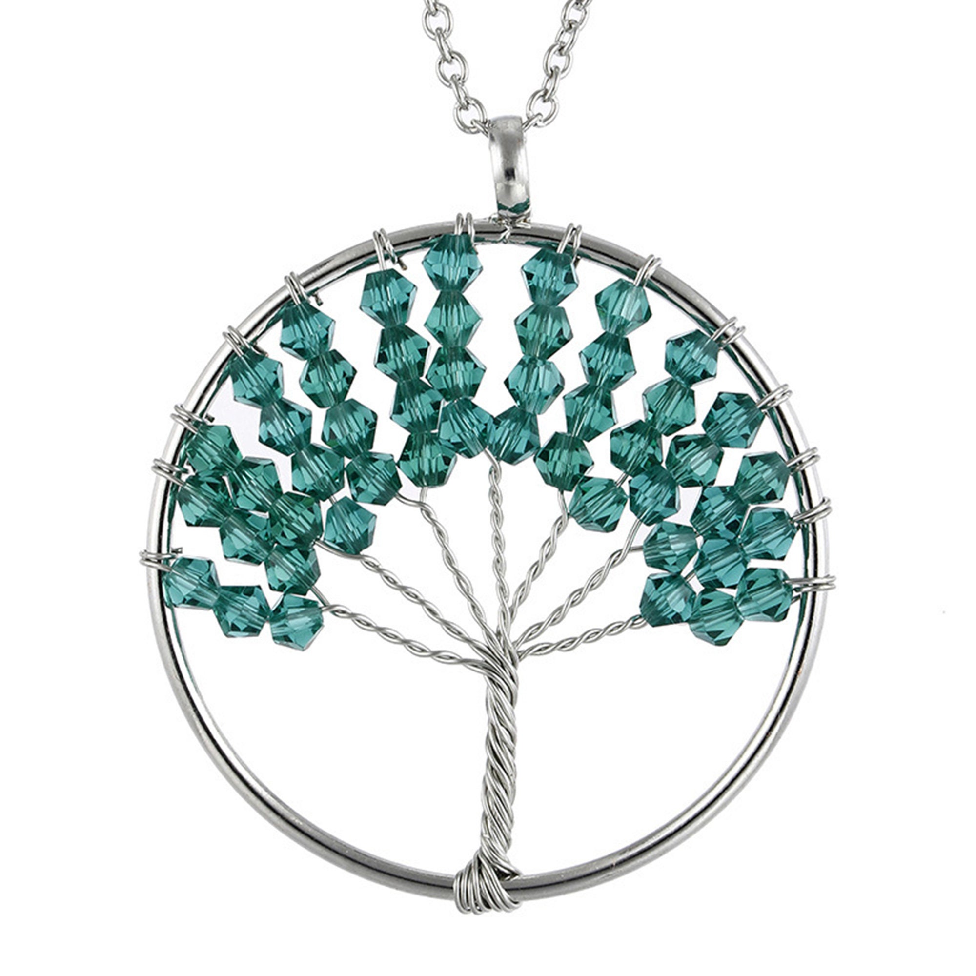 Natural crystal necklaceWinding tree of life pendant Etsy