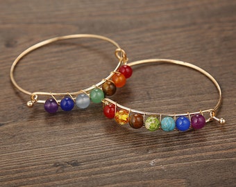 Seven Chakra Natural Stone chakra Hand Wrap Bracelet Yoga Energy Reiki Treatment Colorful Bracelet Adjustable Bracelet Wholesale