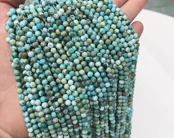 Natural ore turquoise diamond faceted faceted loose beads Angle semi-finished products DIY bracelet jewelry accessories wholesale