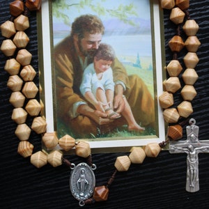 Wall rosary, large wood rosary, catholic gift, catholic decor, christian decor, big catholic wooden rosary, living room rosary, cord rosary