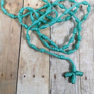 Cord rosary, green cord rosary, light weight rosary, pocket rosary, simple rosary, cord rosary, green nylon rosary, everyday rosary