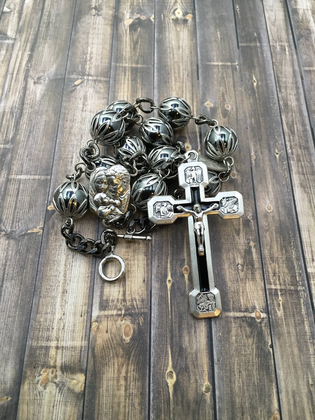 Car Rosary, Mens Rosary, Holy Family Auto Rosary, Unique Catholic Gift