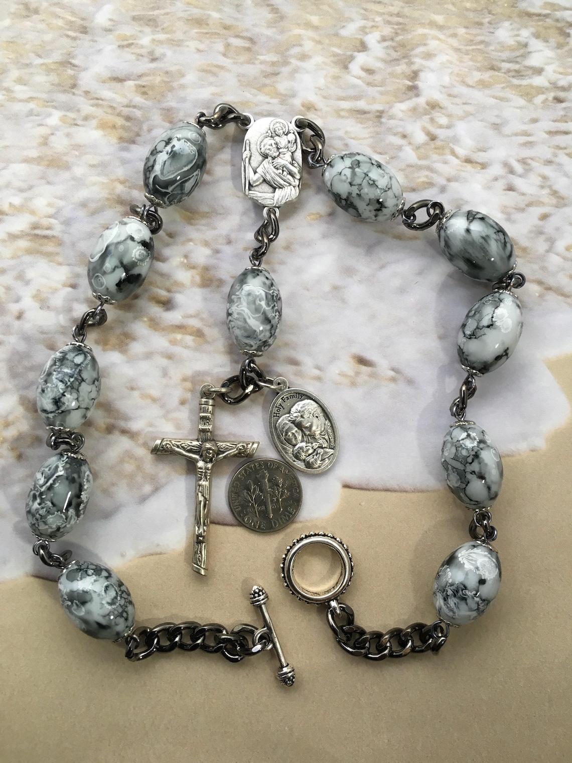 Large rear view mirror rosary auto rosary car rosary Gifts Etsy