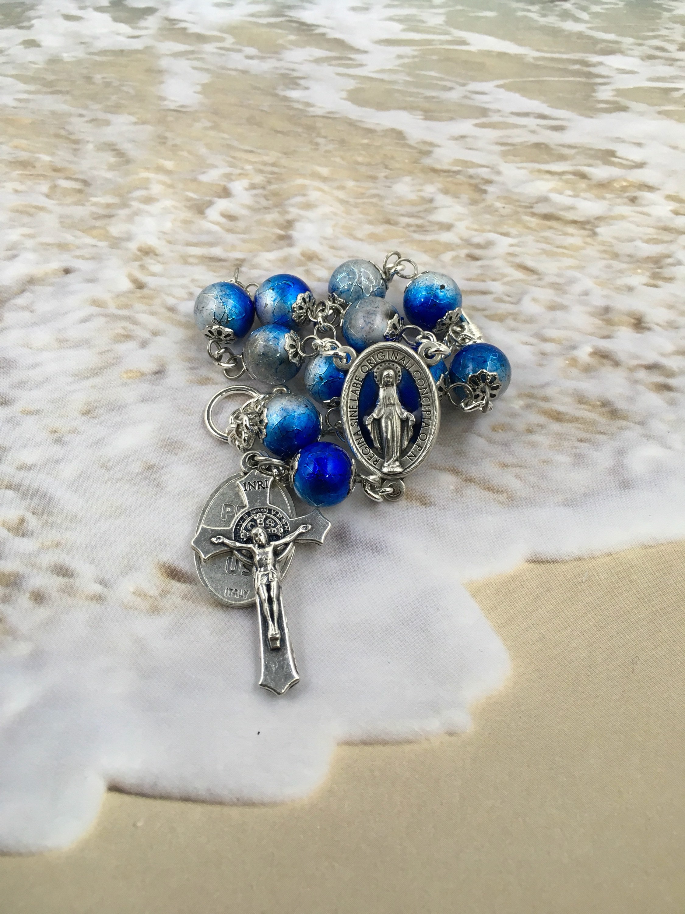 Rear view mirror rosary auto rosary car rosary womens auto Etsy