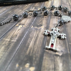 Hematite aut rosary, Benedictine auto rosary, St. Christopher auto rosary
