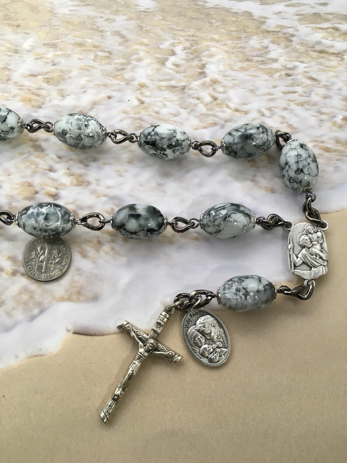 Rear view mirror rosary auto rosary car rosary Gifts for Etsy