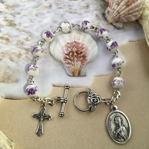 Saint Monica rosary bracelet, Saint Monica gift, mini rosary bracelet, confirmation gift, catholic gift, Mothers gift, saint Monica rosary