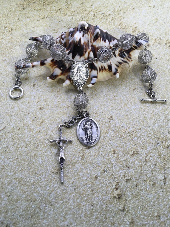 Rear view mirror rosary auto rosary car rosary Gifts for Etsy