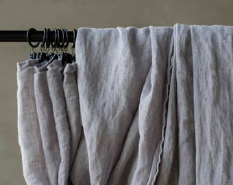 Panel de cortina de lino transparente para clips, Cortinas hechas con muselina de lino de Europa