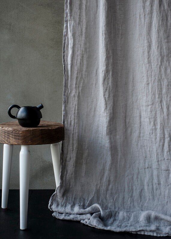 Linen Muslin Curtains Sheer Linen Drapes White Linen Curtain Etsy