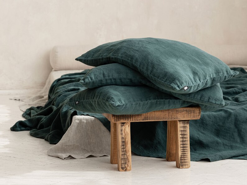 Graphite Heavyweight Linen Cushion Cover Pure Linen Etsy Australia