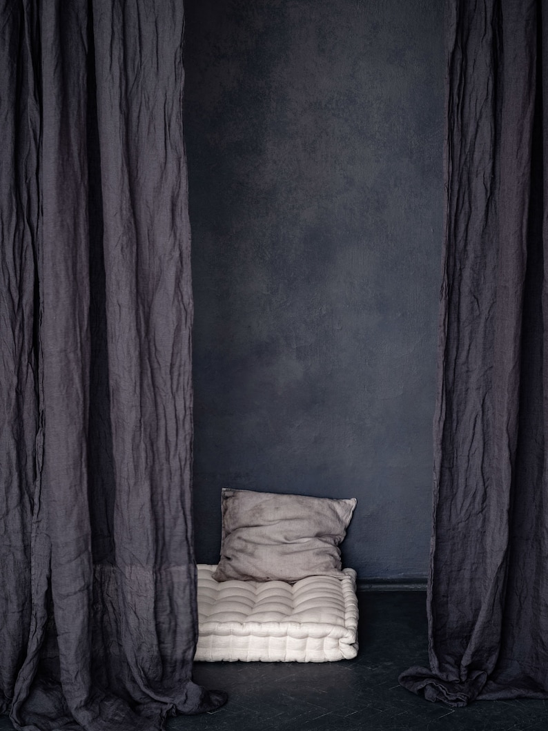 Muslin Linen Curtains Made of Pure Natural Flax Fabric From Etsy UK