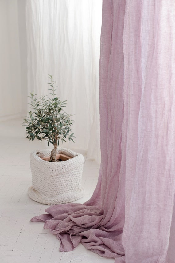Muslin Linen Curtains Made of Pure Natural Flax Fabric From 