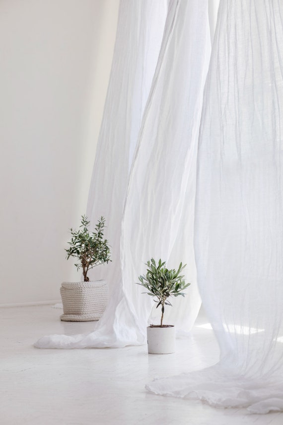 Panter Split Adelaide Perfecte witte linnen gordijnen Sheer curtain drop Canopy - Etsy Nederland