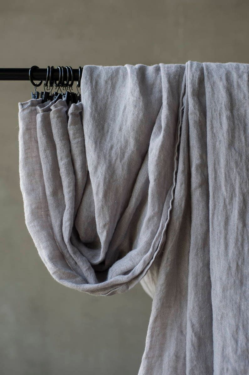 Sheer Linen Curtain Panel for Clips Curtains Made With Linen Etsy