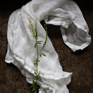 Muslin linen napkin set pearl gray. Delicate transparent linen napkins various colors Perfect white