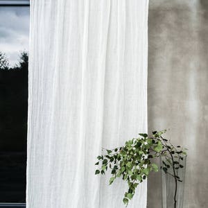 Pure linen curtains, 59x118, European textured linen drapery, Canopy over the bed, Linen curtain panel, Light and transparent drapes Ivory (off white)